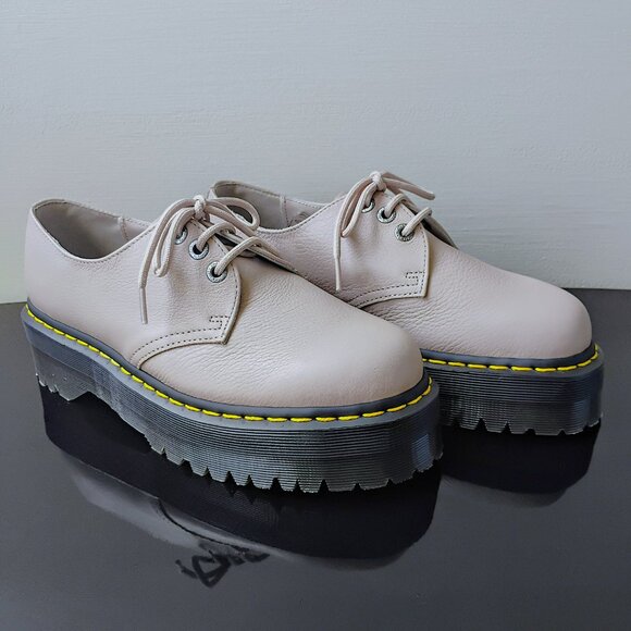 Dr. Martens Men\'s 1461 Quad II Platform Derby in Cool & Unique Vintage Taupe main image 9